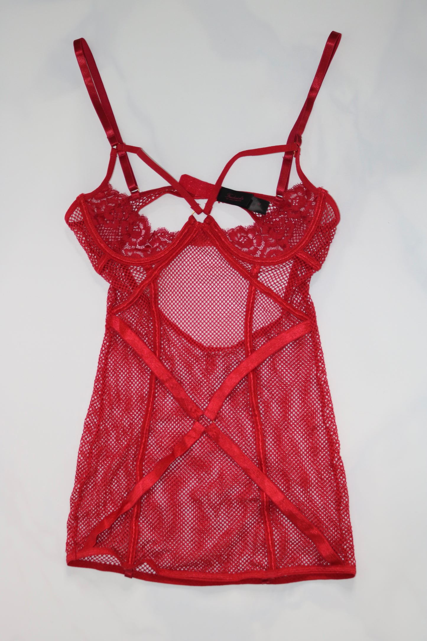 Fredricks Of Hollywood red mesh nighty