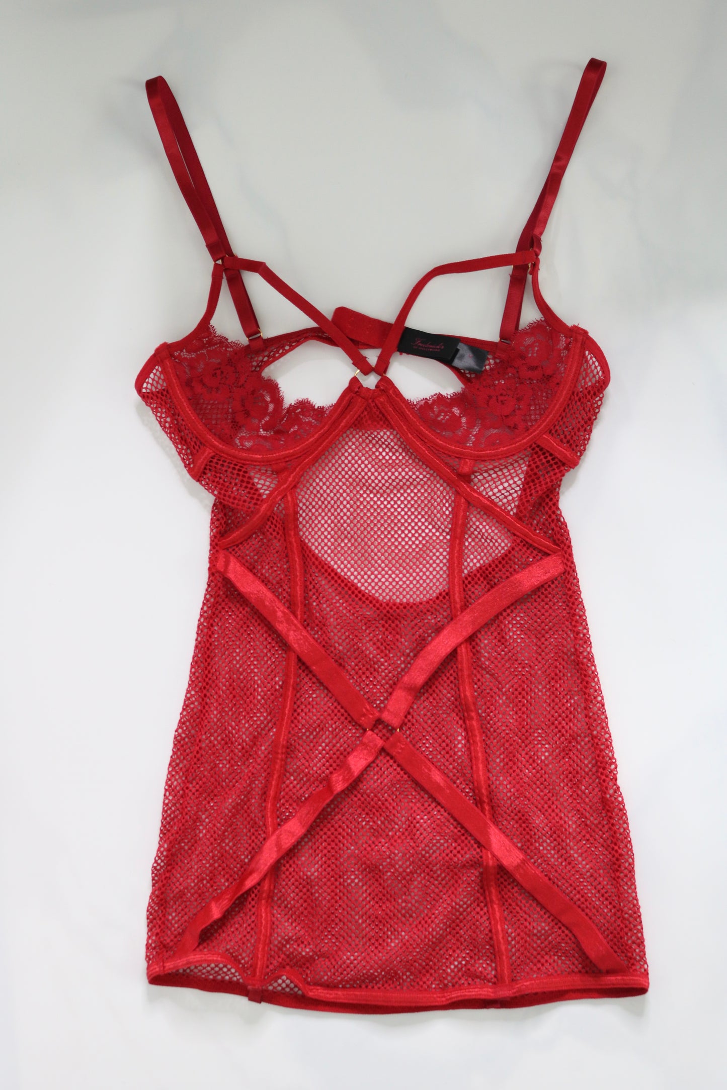 Fredricks Of Hollywood red mesh nighty