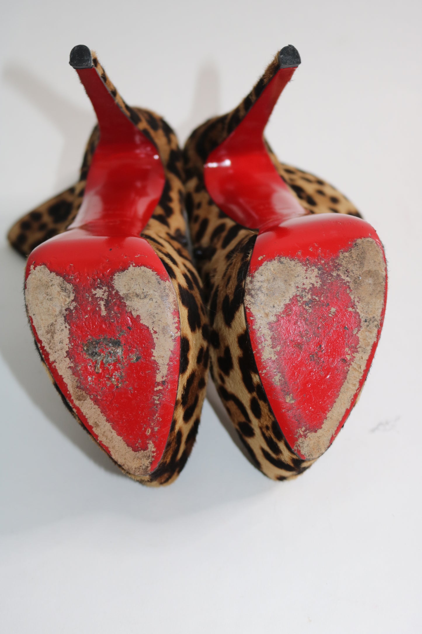Leopard Print pony hair Christian louboutin boots
