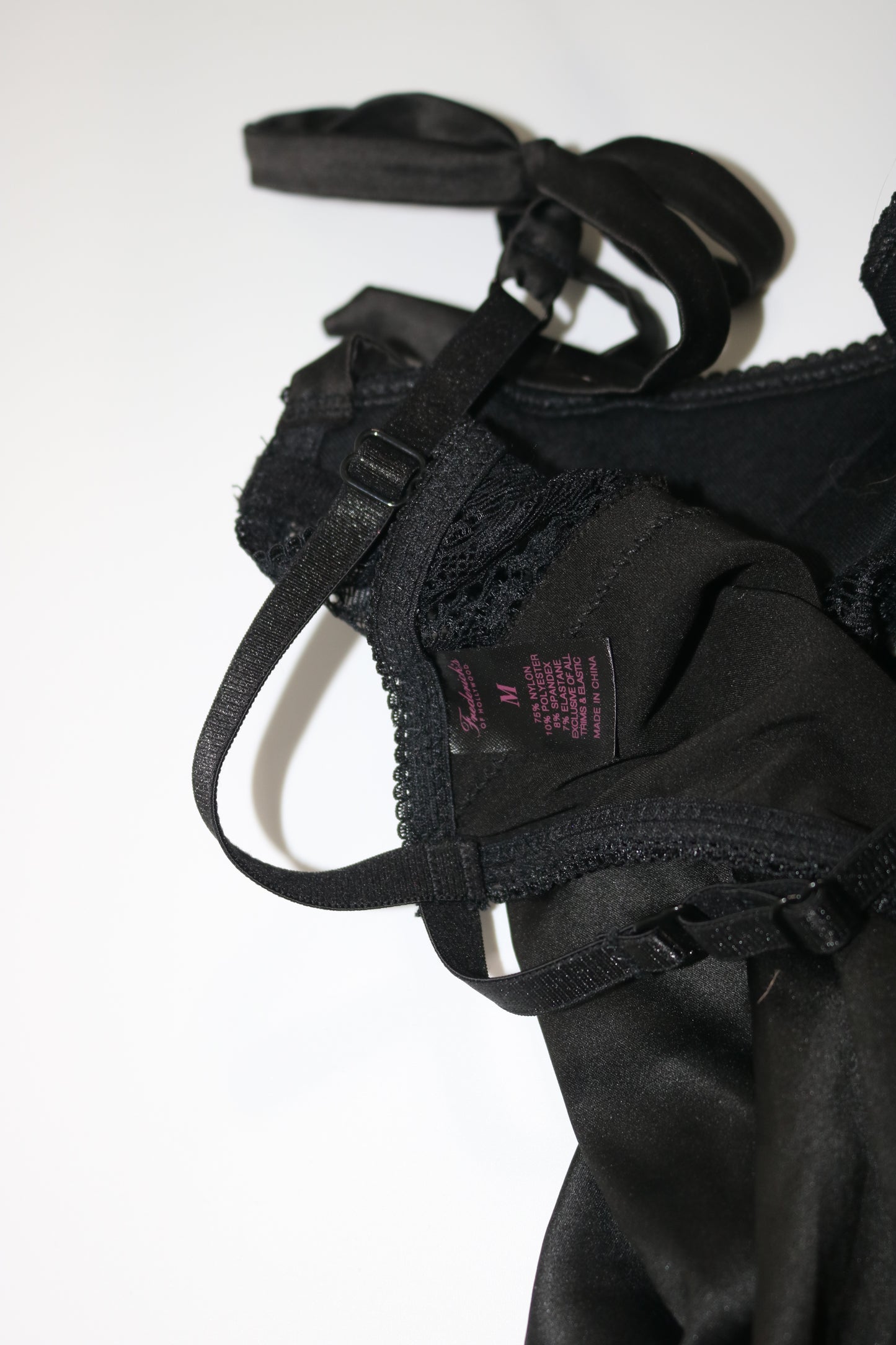 Fredricks Of Hollywood black nighty with sude splits