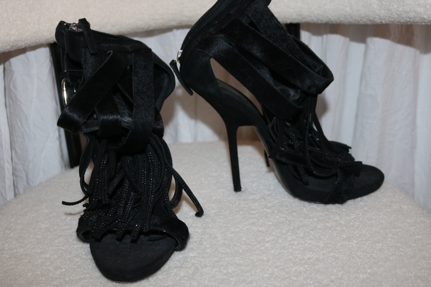 Giuseppe Zanotti black heels with Blk stones