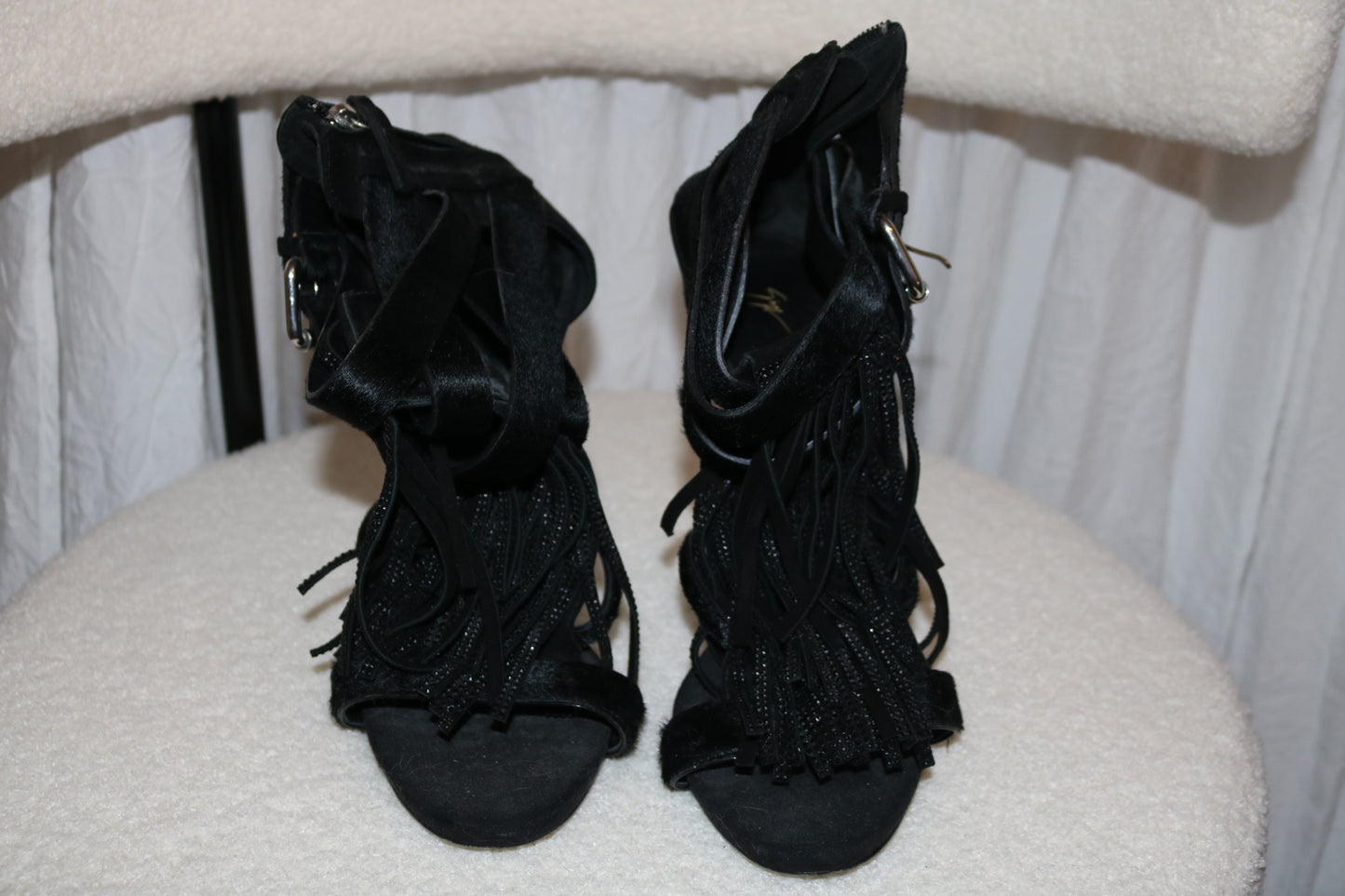 Giuseppe Zanotti black heels with Blk stones