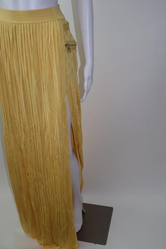 Balmain yellow bandage skirt