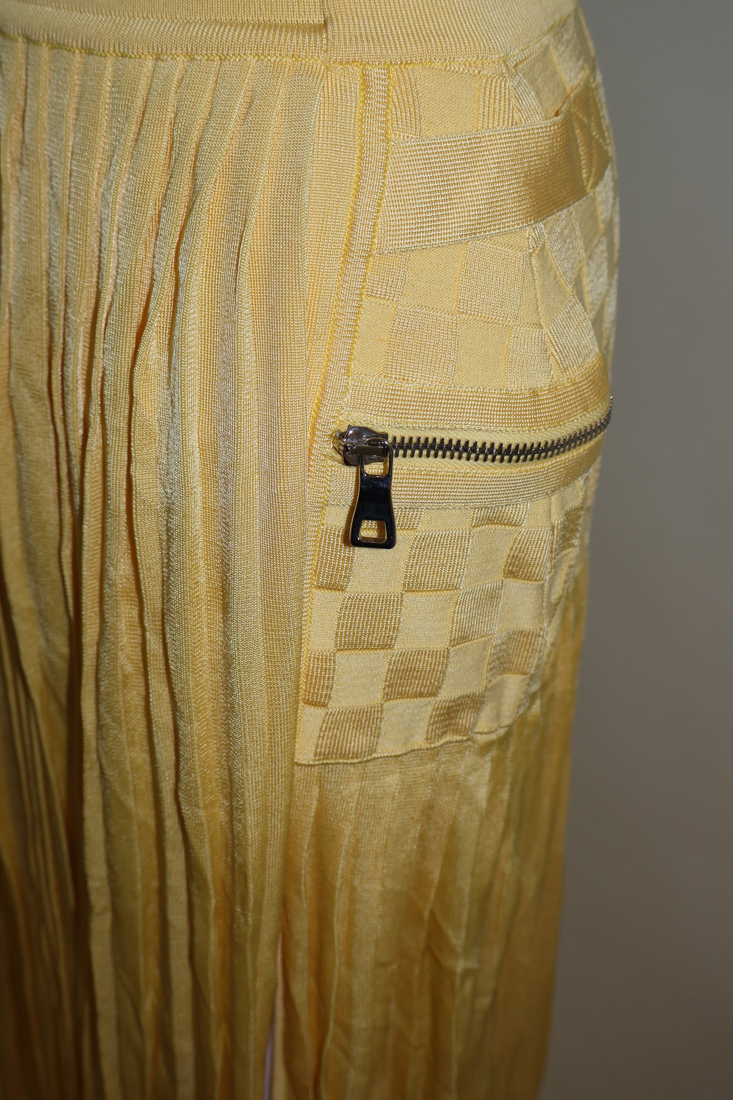 Balmain yellow bandage skirt