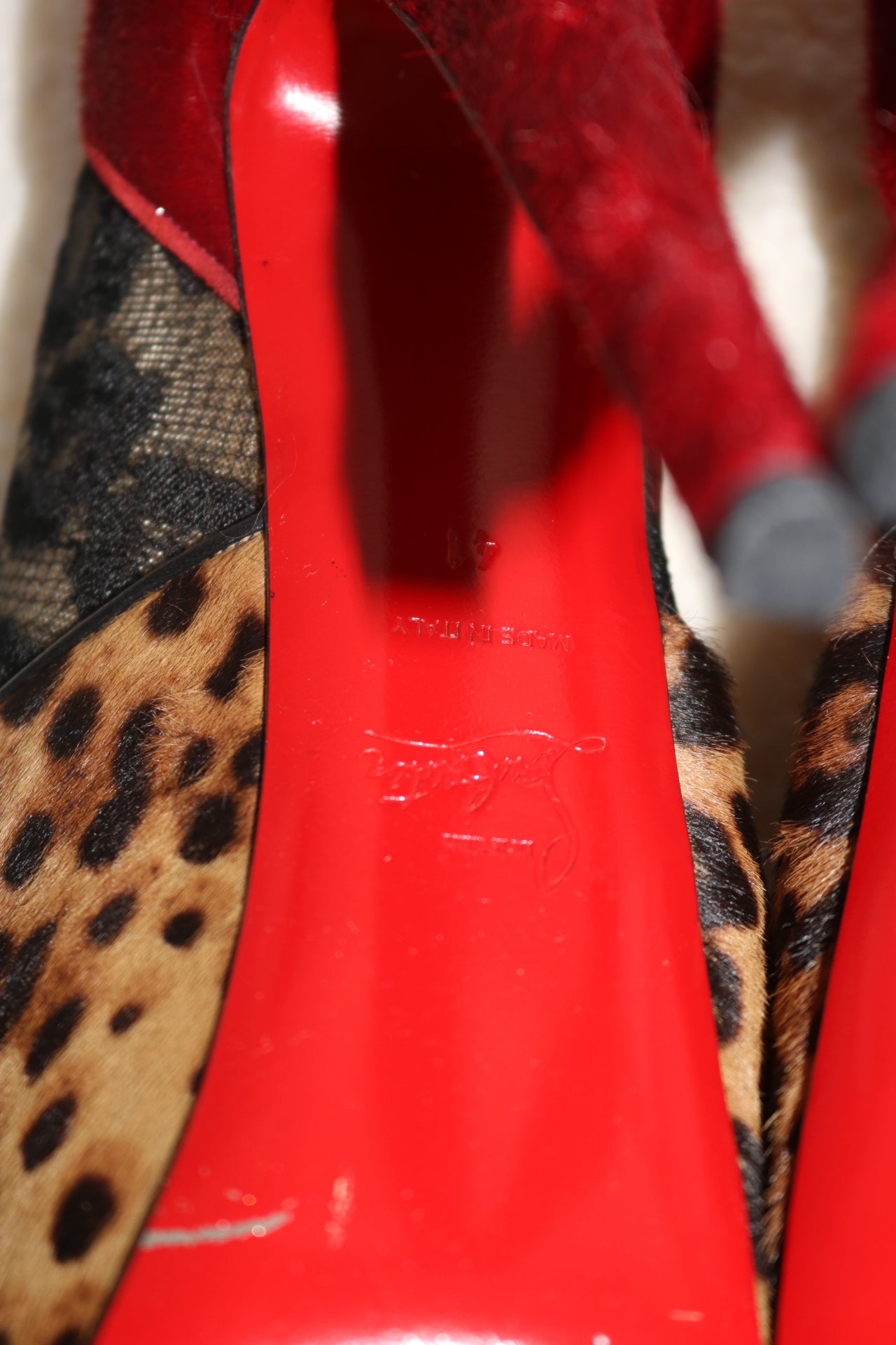 Christian louboutin red & leopard heels