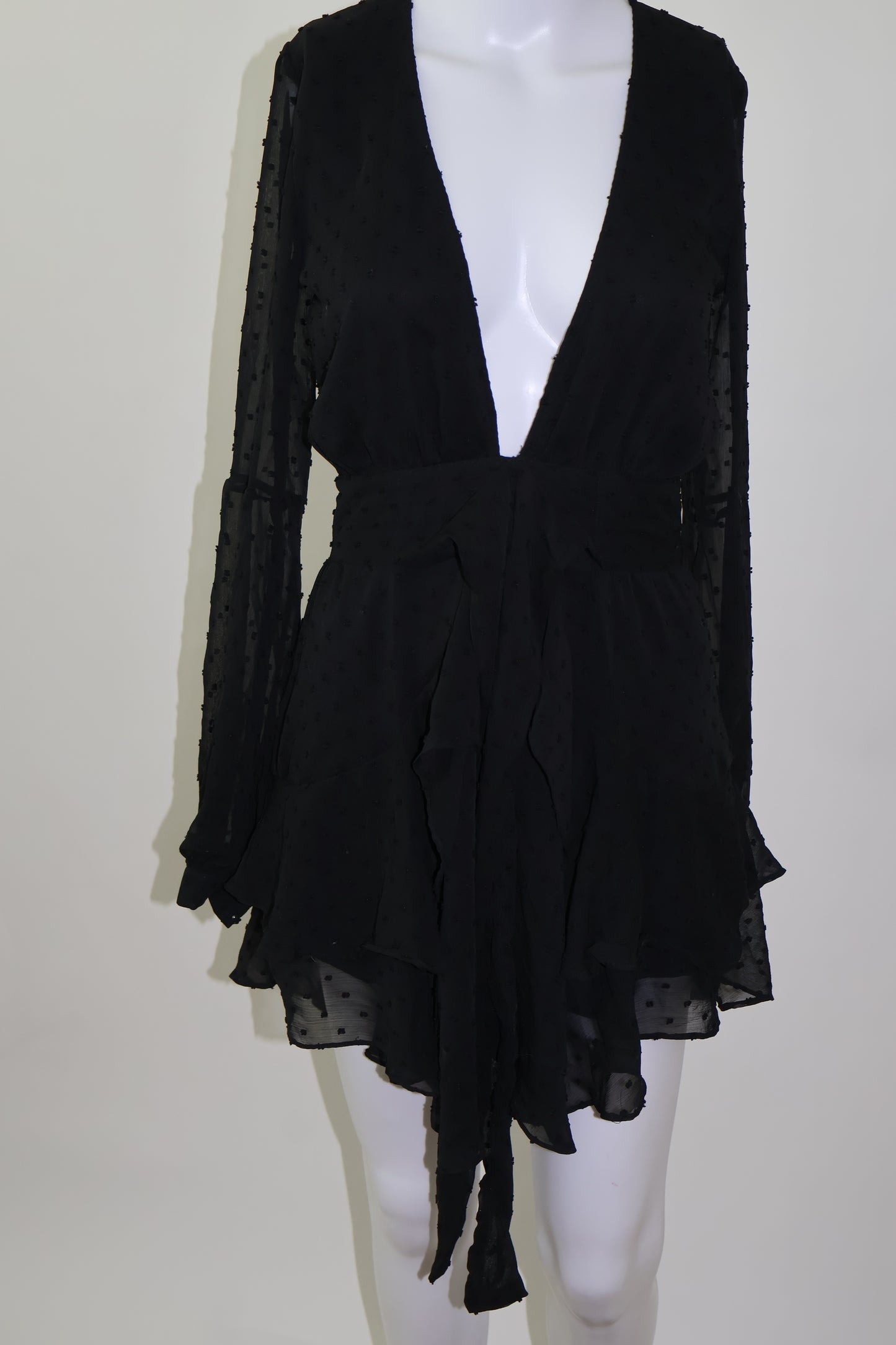 For love and lemons dotted black dress