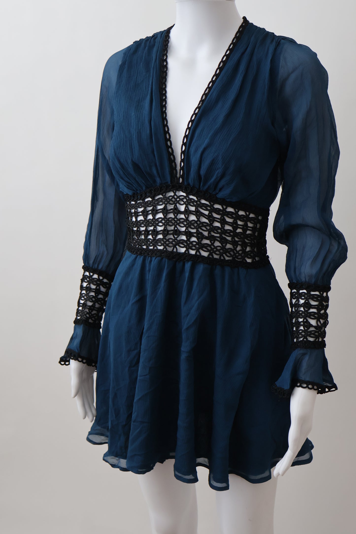 For love and lemon blue & black dress