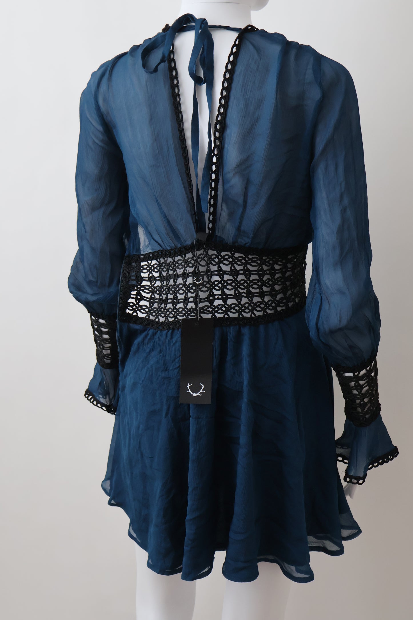 For love and lemon blue & black dress