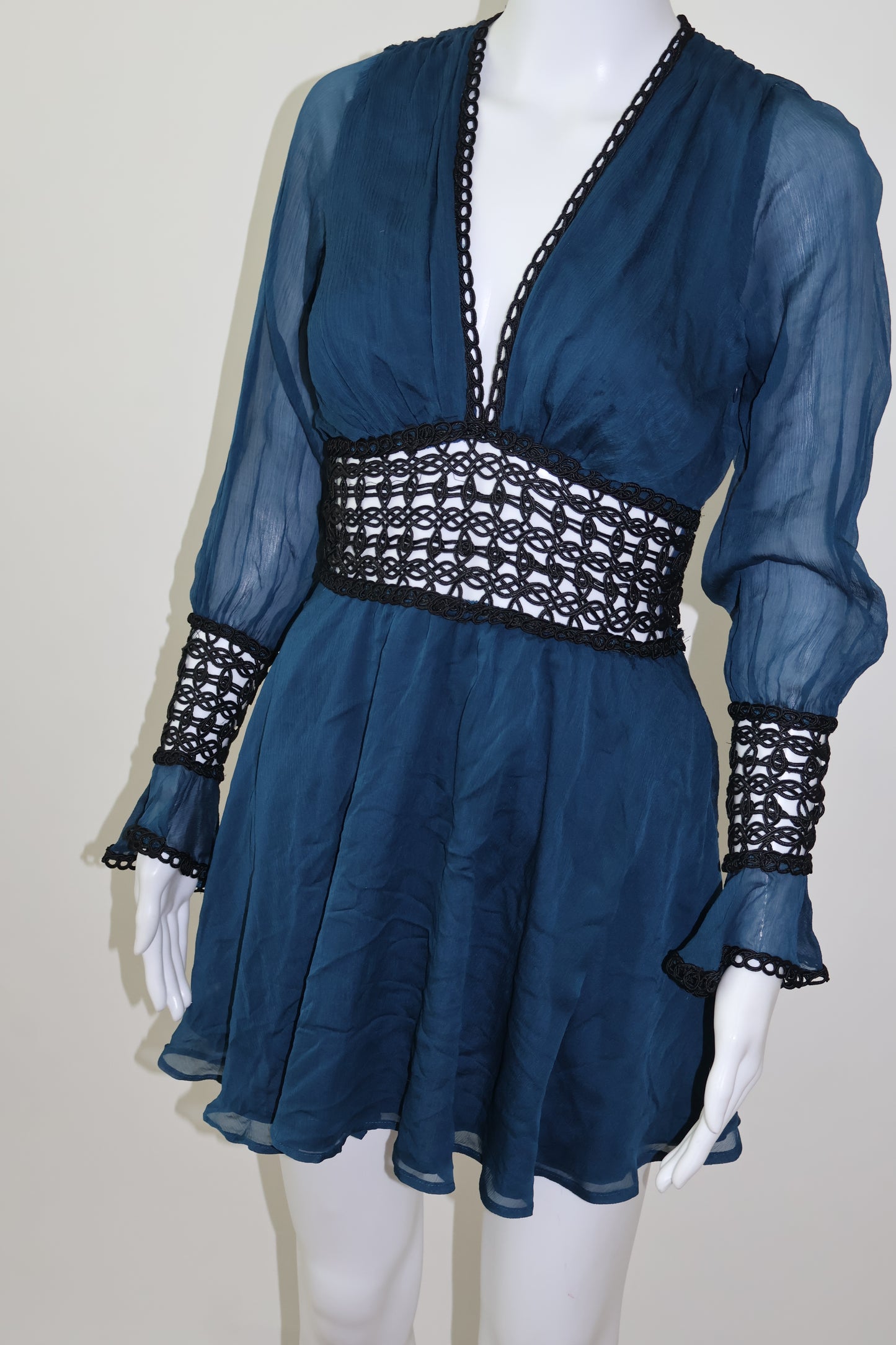 For love and lemon blue & black dress