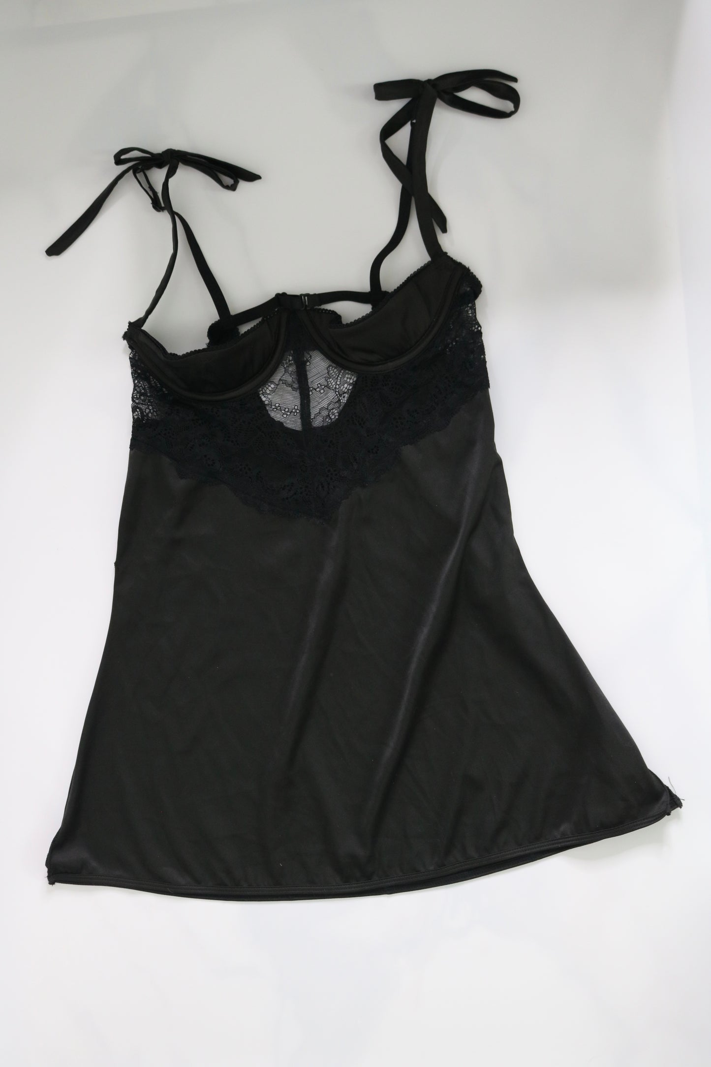 Fredricks Of Hollywood black nighty with sude splits