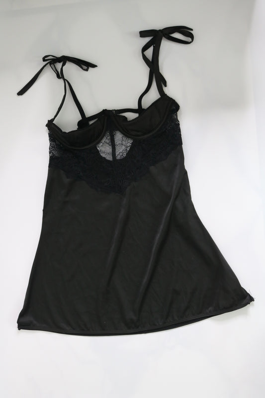 Fredricks Of Hollywood black nighty with sude splits