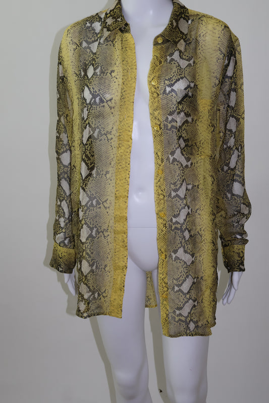 Equipment yellow snake printed shirt