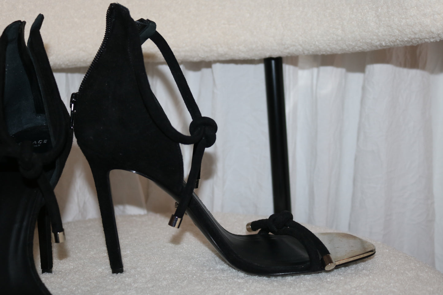 Versace double tie heels