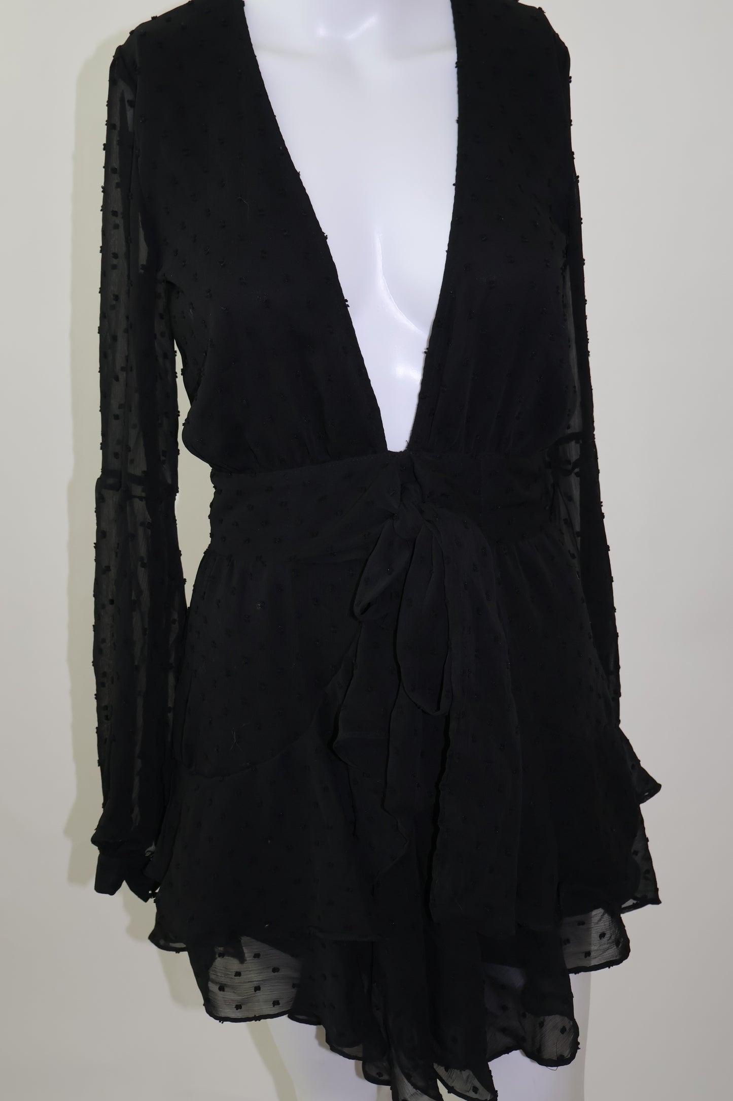 For love and lemons dotted black dress