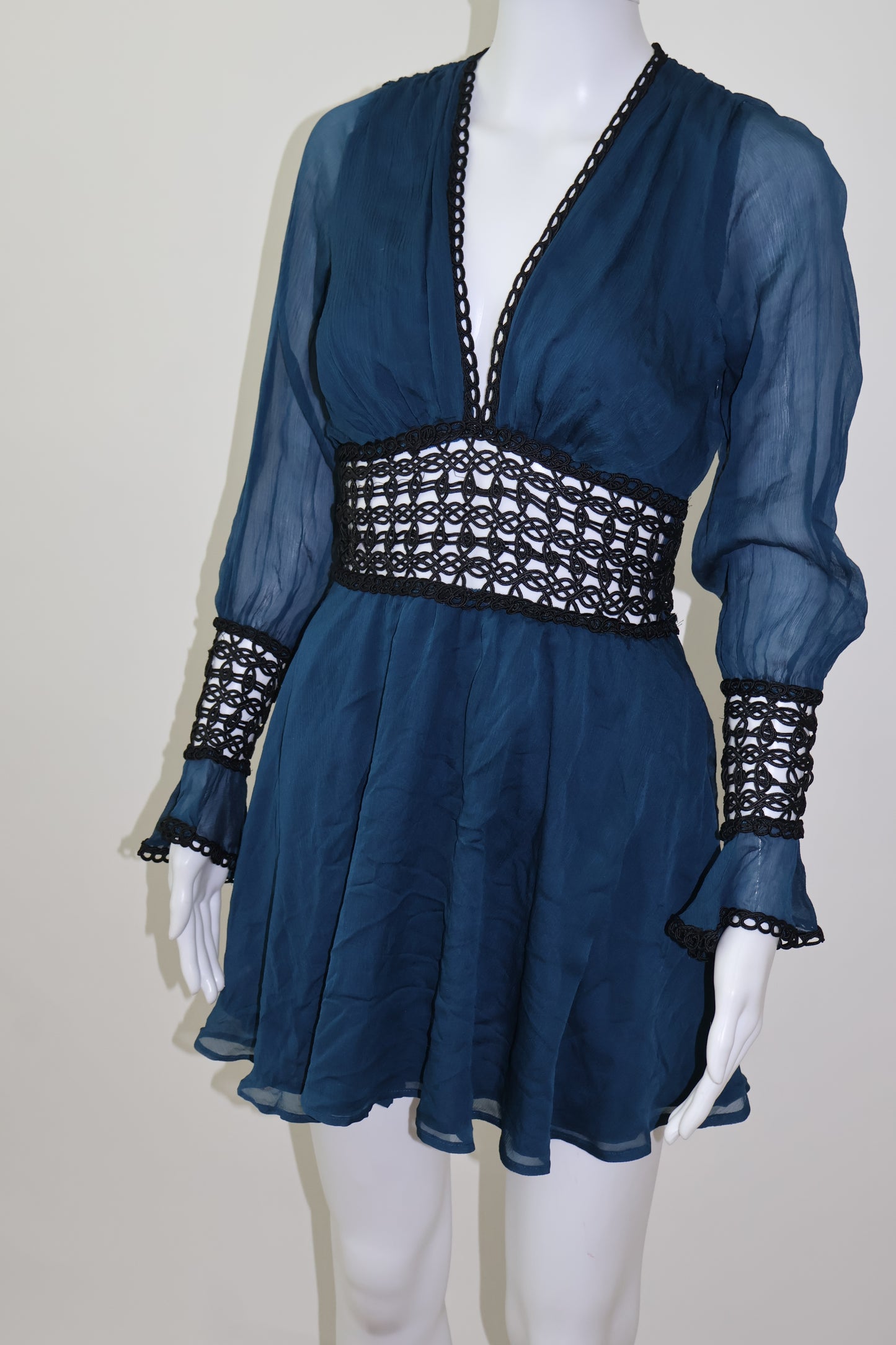 For love and lemon blue & black dress