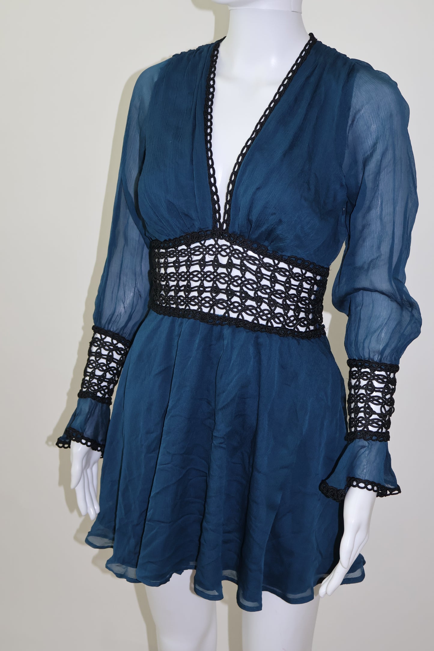For love and lemon blue & black dress