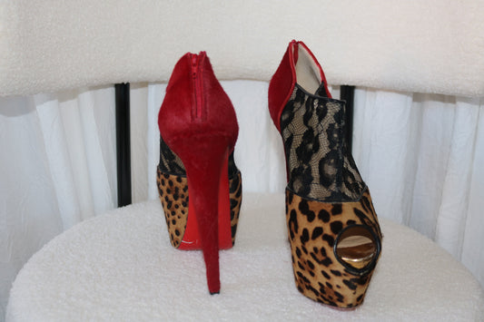 Christian louboutin red & leopard heels