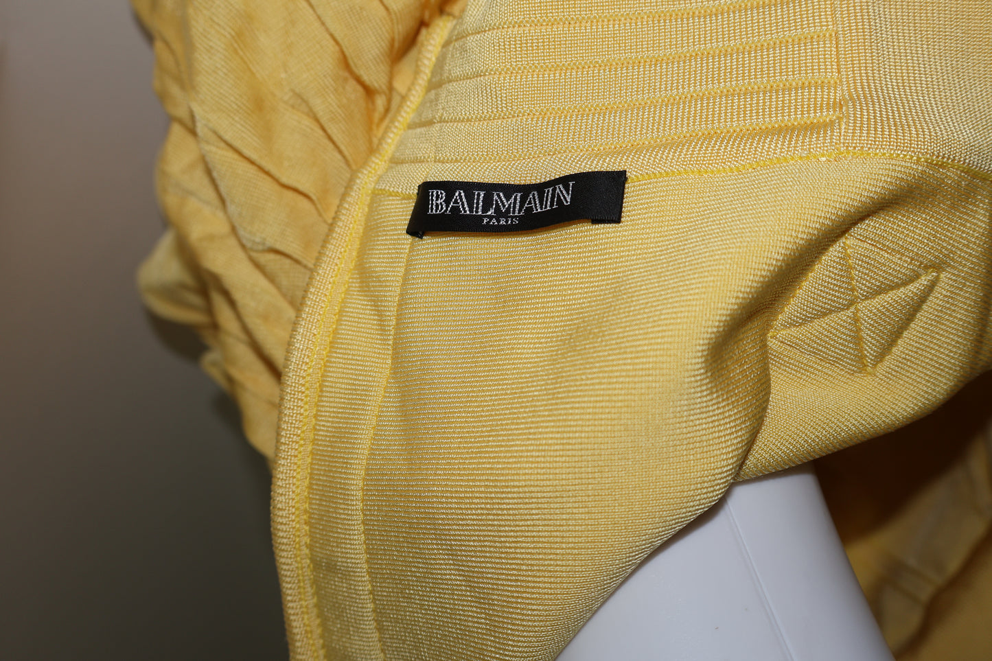 Balmain yellow bandage skirt