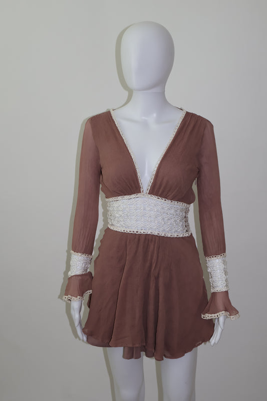 For love and lemon summer white and mauve dress