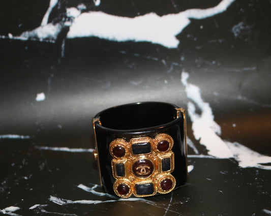 Chanel gold & stone cuff