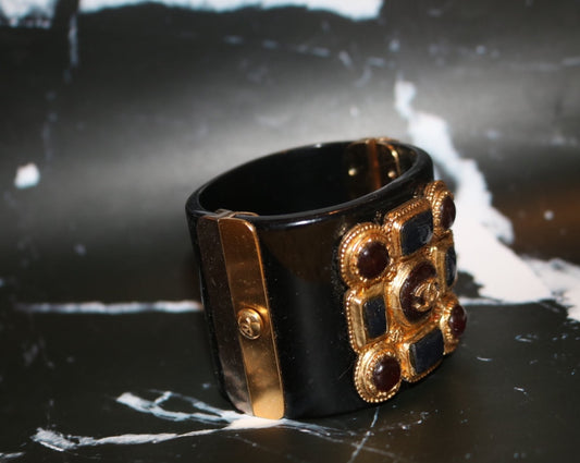Chanel gold & stone cuff