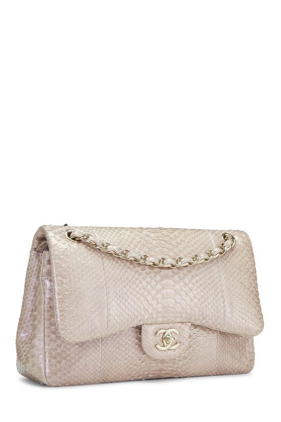 Chanel Jumbo Pink Python Bag