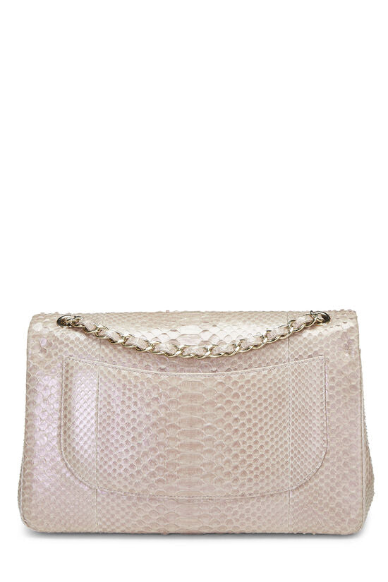 Chanel Jumbo Pink Python Bag